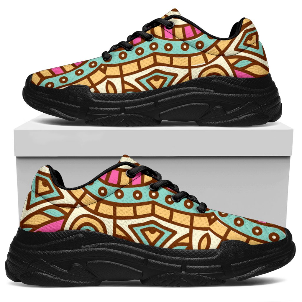 Pastel Ethnic Mandala Print Chunky Sneakers