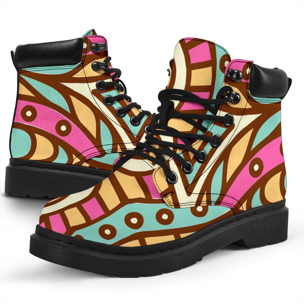 Pastel Ethnic Mandala Print Classic Boots