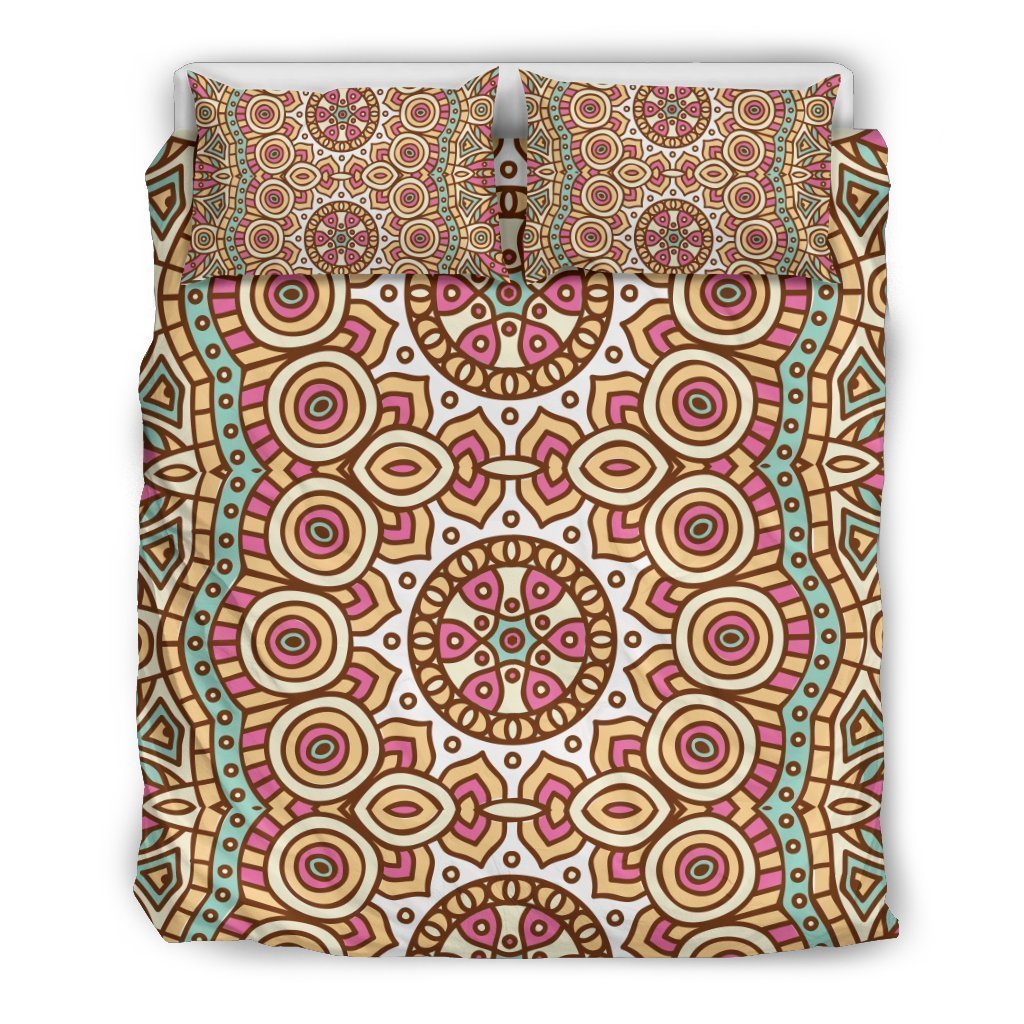 Pastel Ethnic Mandala Print Duvet Cover Bedding Set