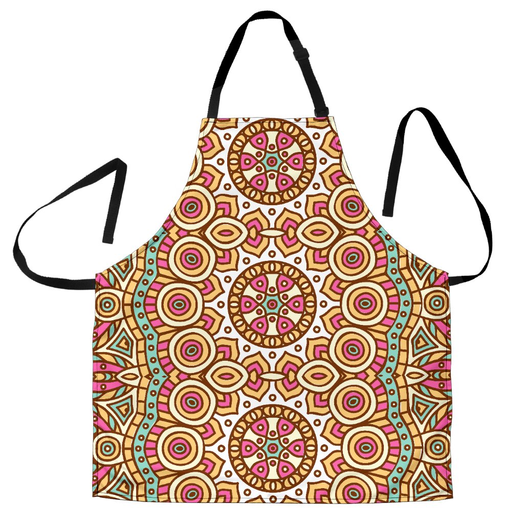 Pastel Ethnic Mandala Print Men's Apron