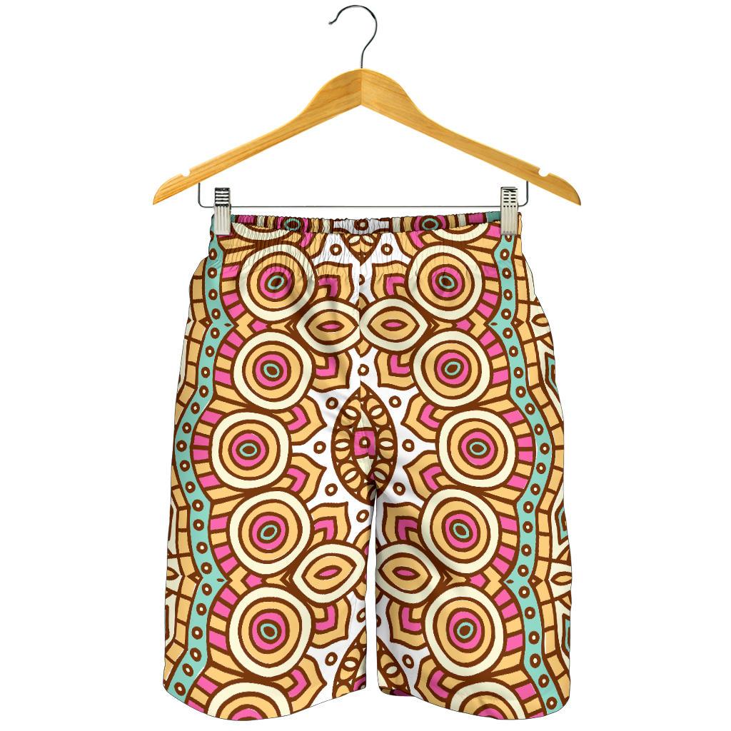 Pastel Ethnic Mandala Print Men's Shorts