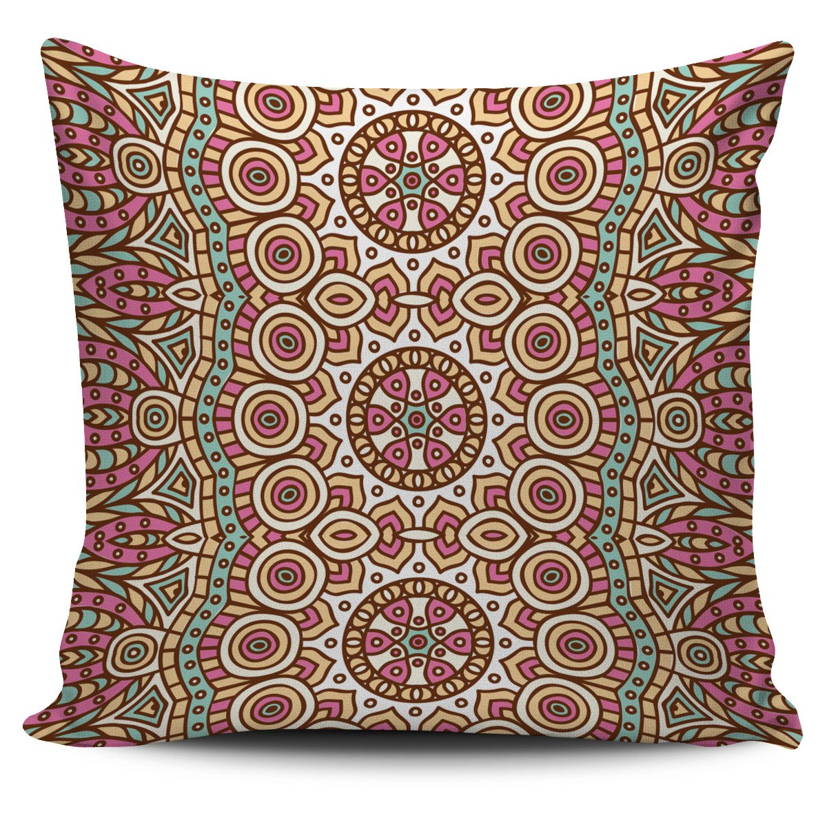 Pastel Ethnic Mandala Print Pillow Cover