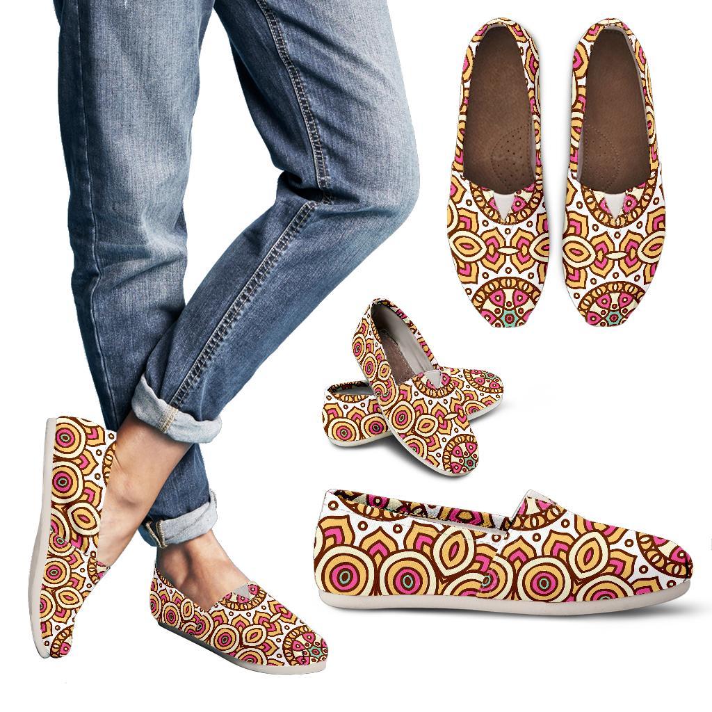 Pastel Ethnic Mandala Print Women's Casual Canvas Shoes