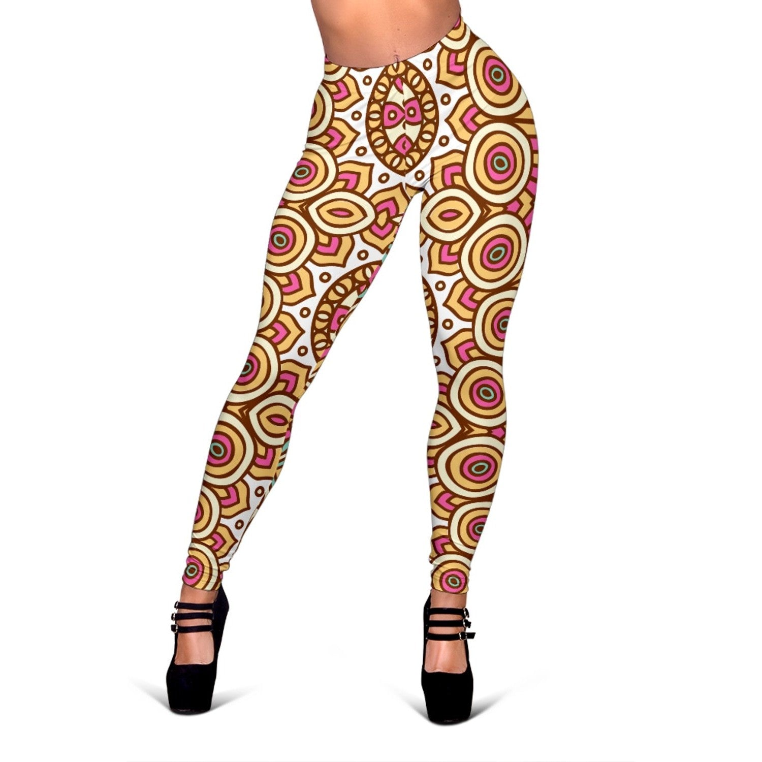 Pastel Ethnic Mandala Print Women's Leggings