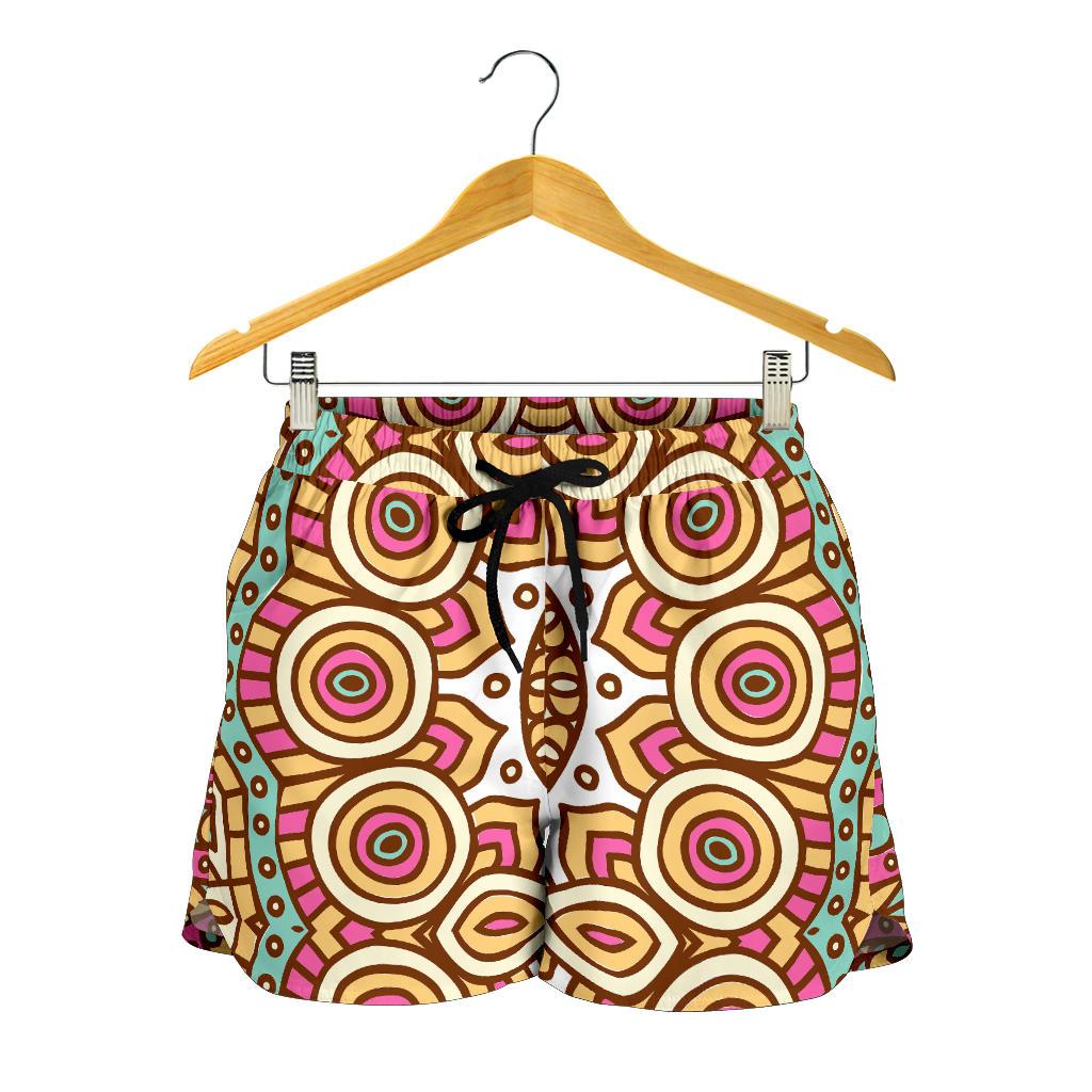 Pastel Ethnic Mandala Print Women's Shorts