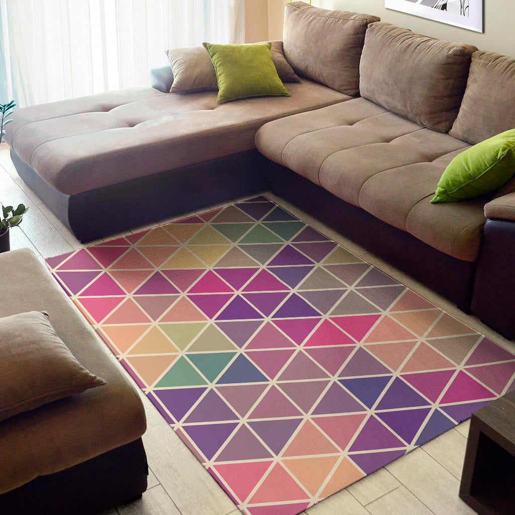 Pastel Geometric Shape Pattern Print Area Rug