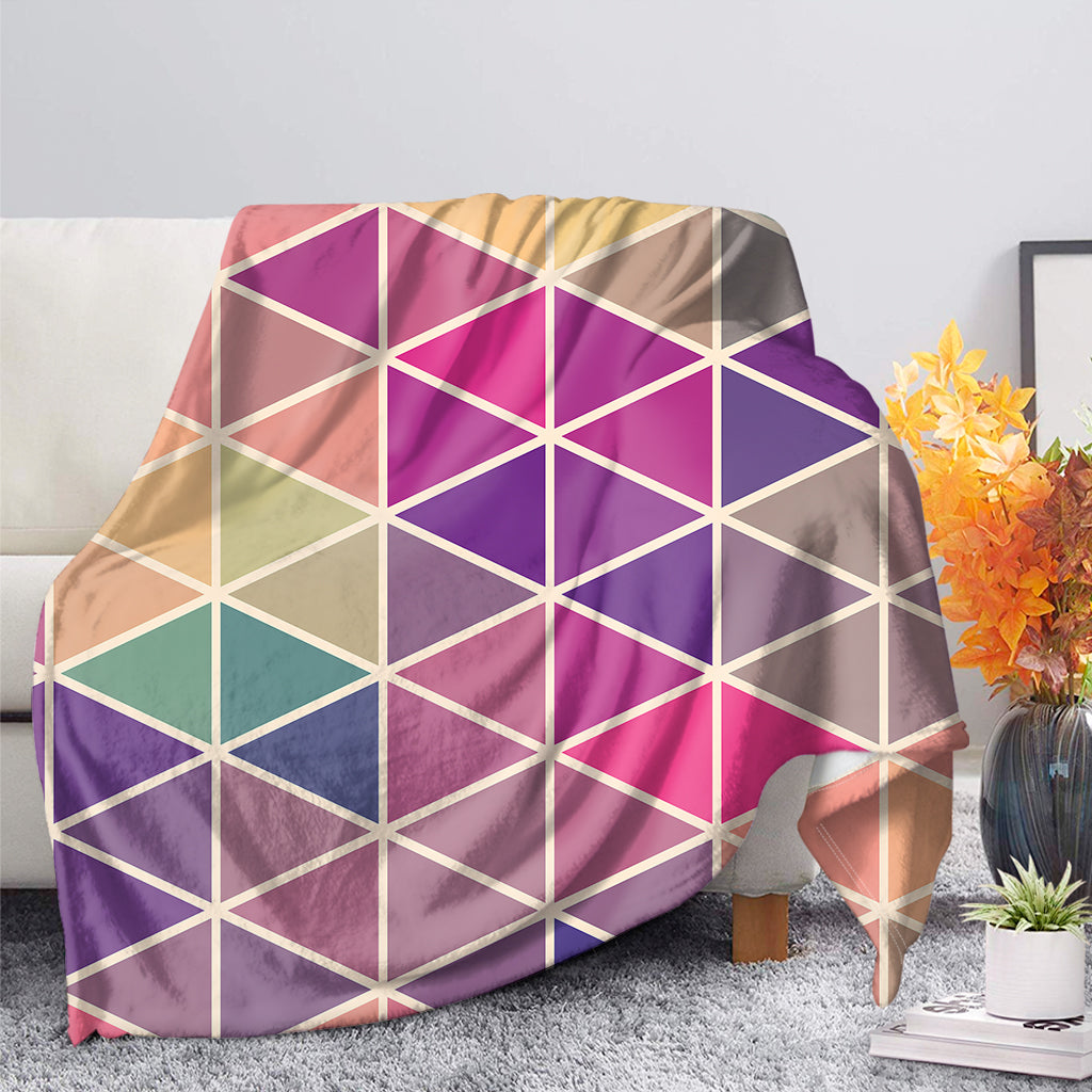 Pastel Geometric Shape Pattern Print Blanket