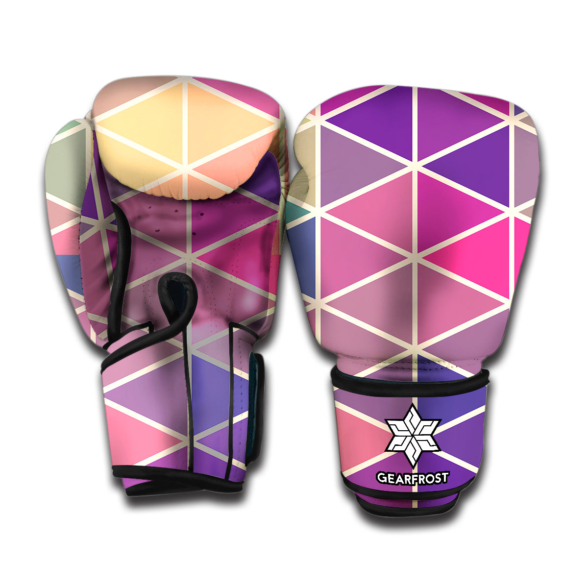 Pastel Geometric Shape Pattern Print Boxing Gloves