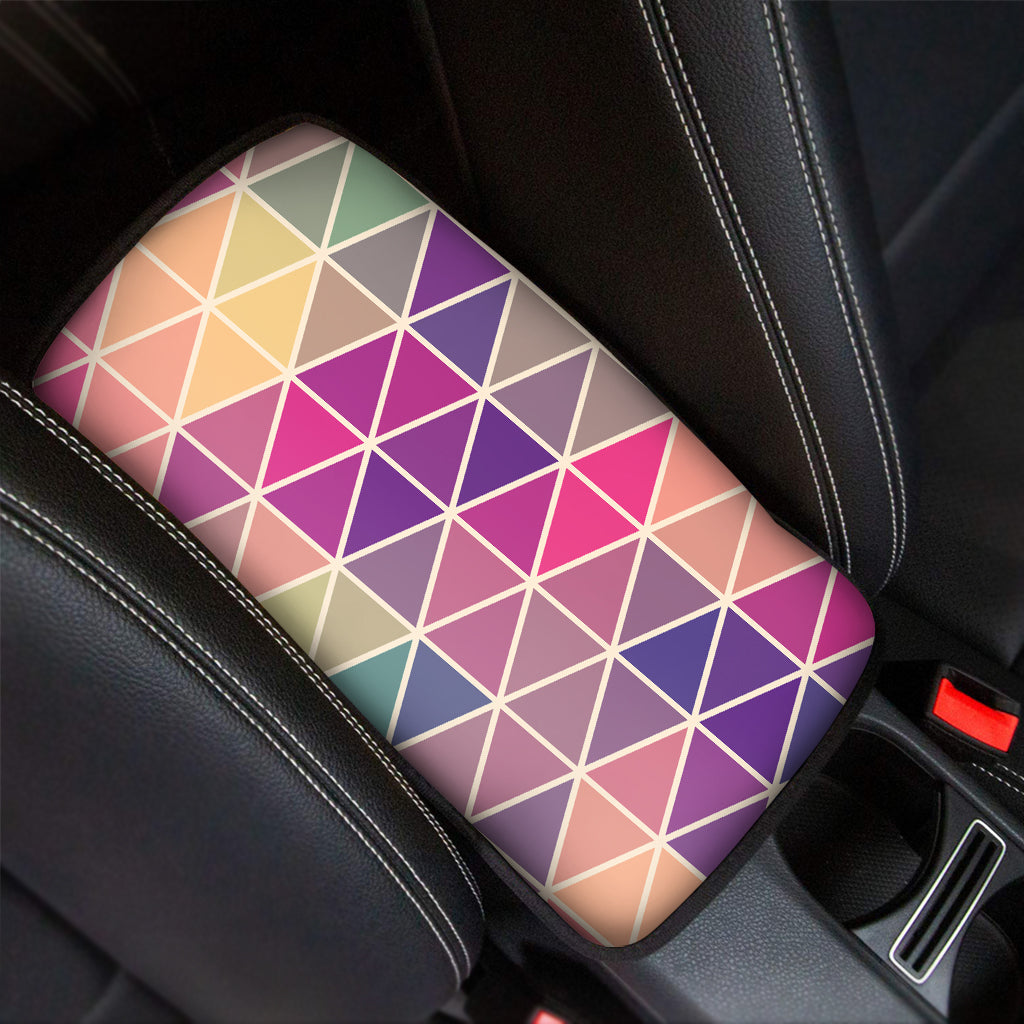 Pastel Geometric Shape Pattern Print Car Center Console Cover