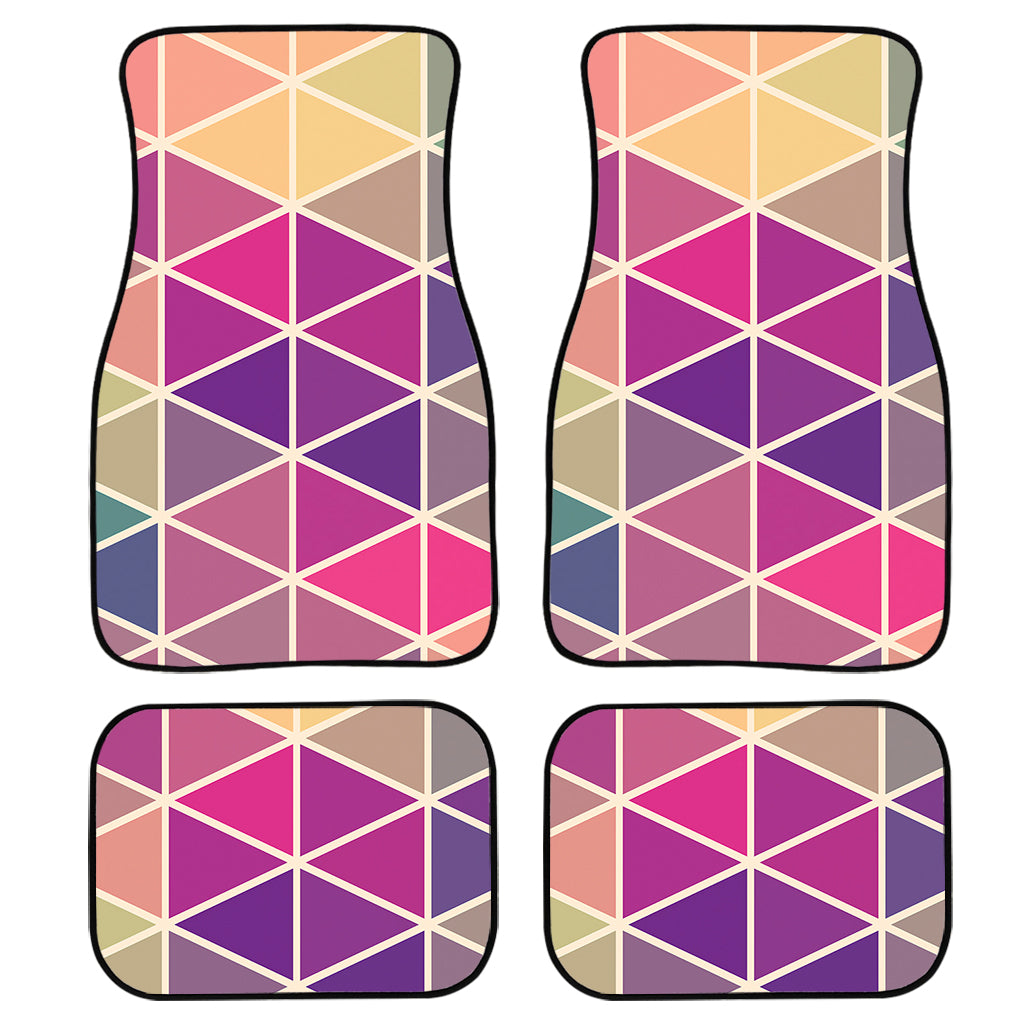 Pastel Geometric Shape Pattern Print Front and Back Car Floor Mats