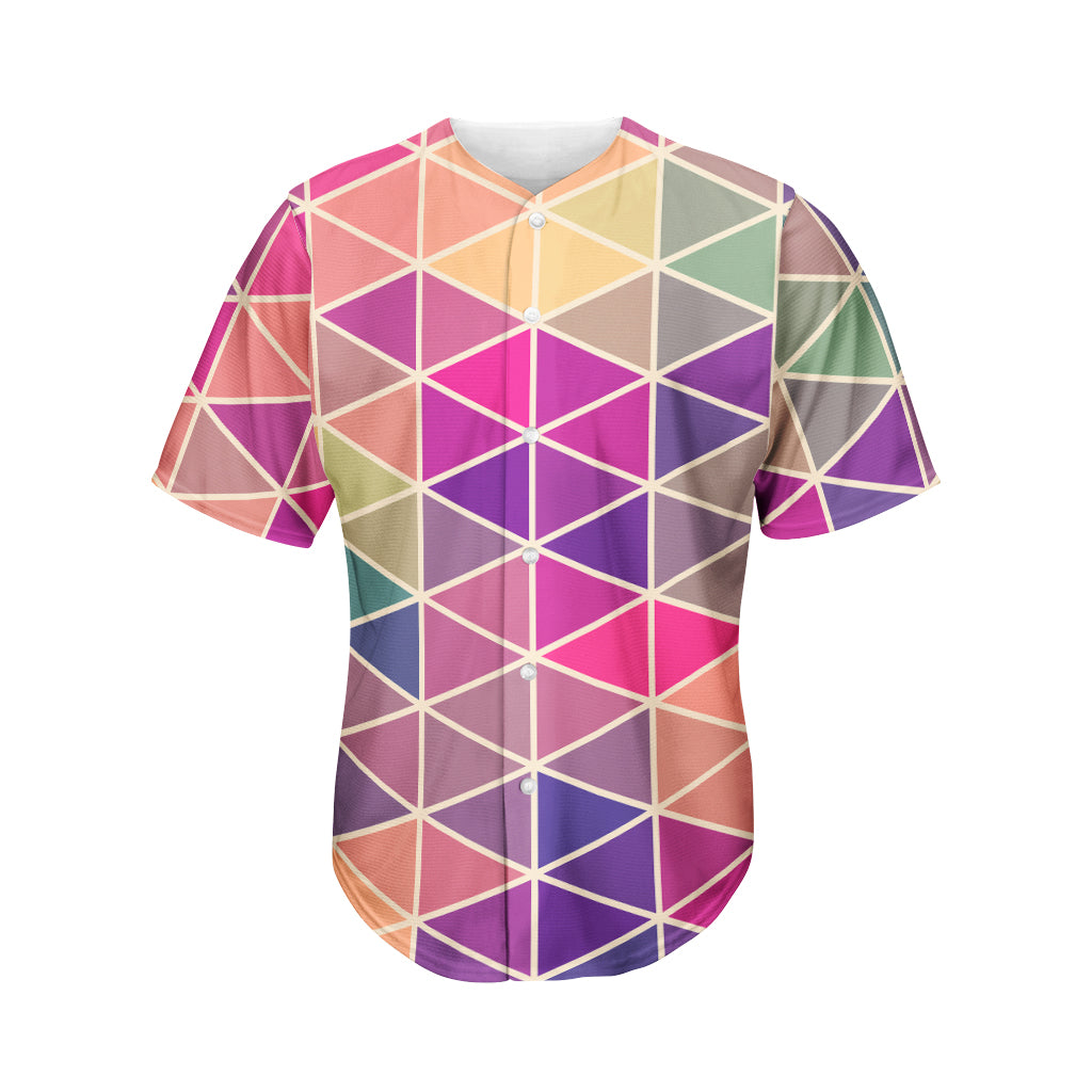 Pastel Geometric Shape Pattern Print Men's Baseball Jersey