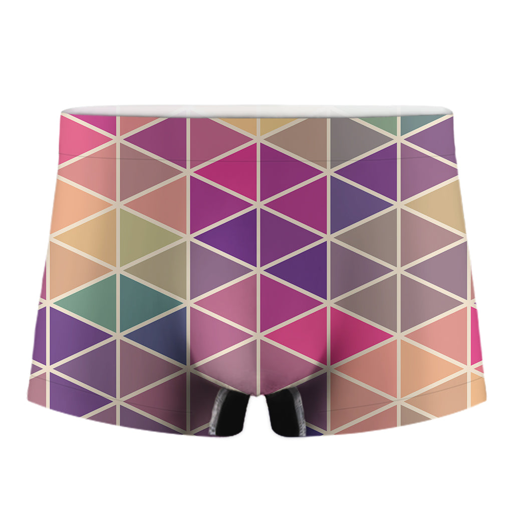 Pastel Geometric Shape Pattern Print Men's Boxer Briefs