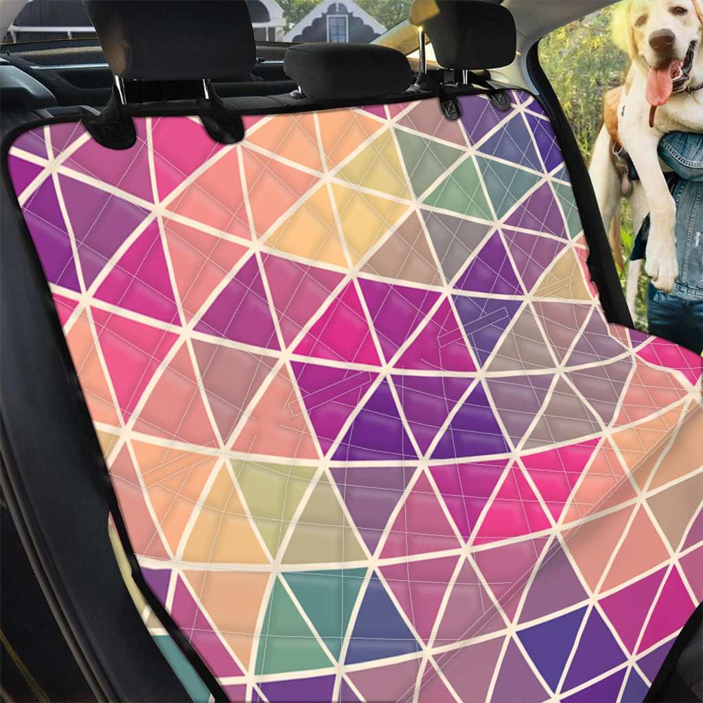 Pastel Geometric Shape Pattern Print Pet Car Back Seat Cover