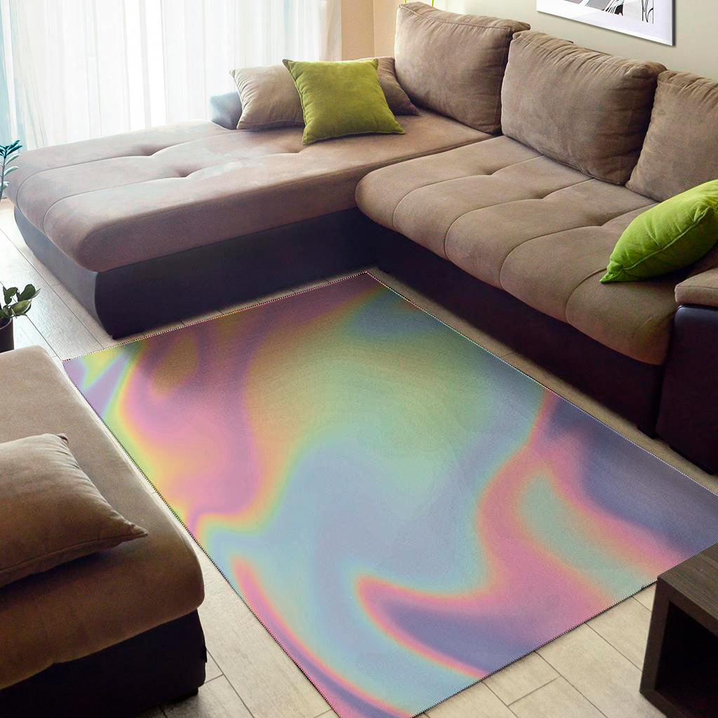 Pastel Holographic Print Area Rug