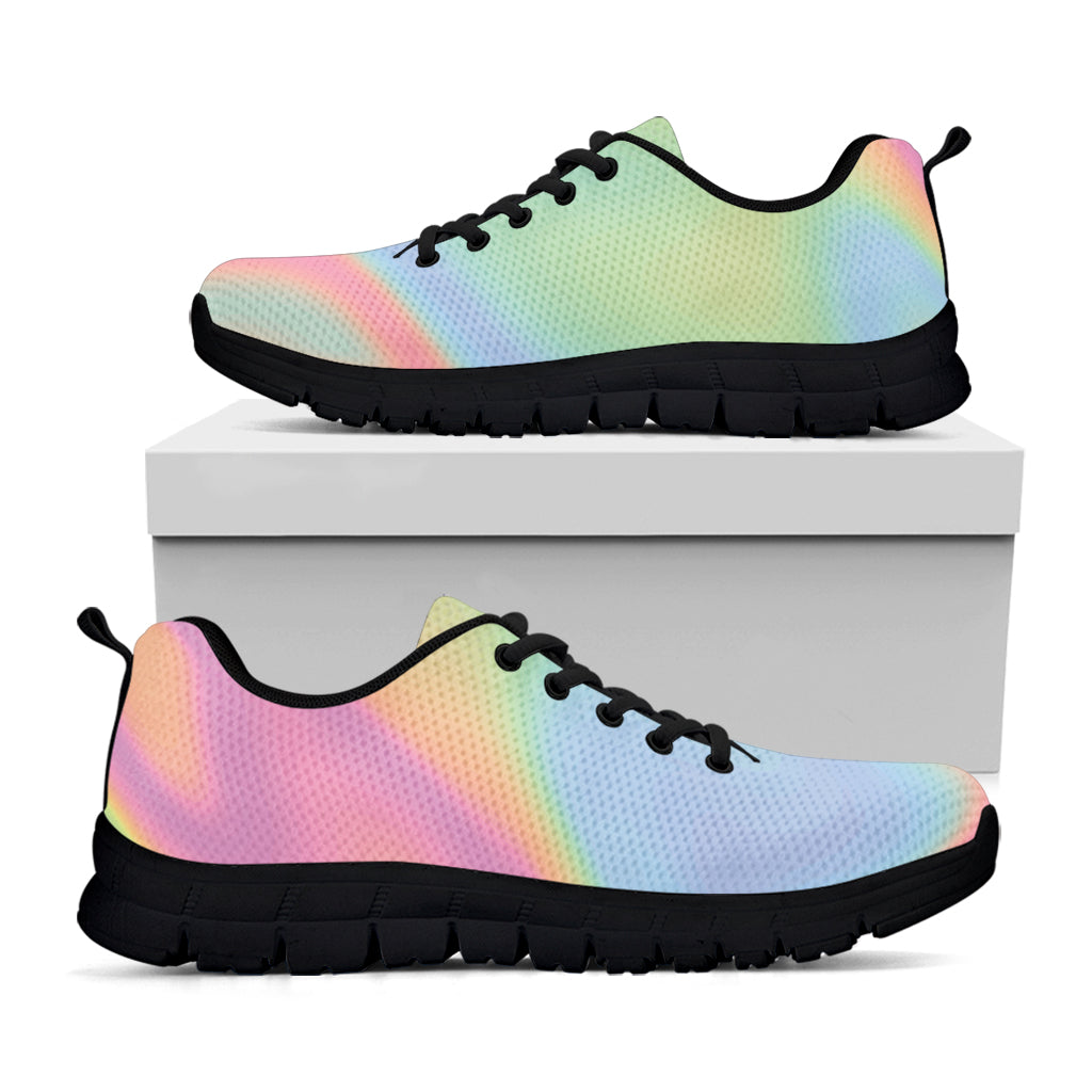 Pastel Holographic Print Black Sneakers