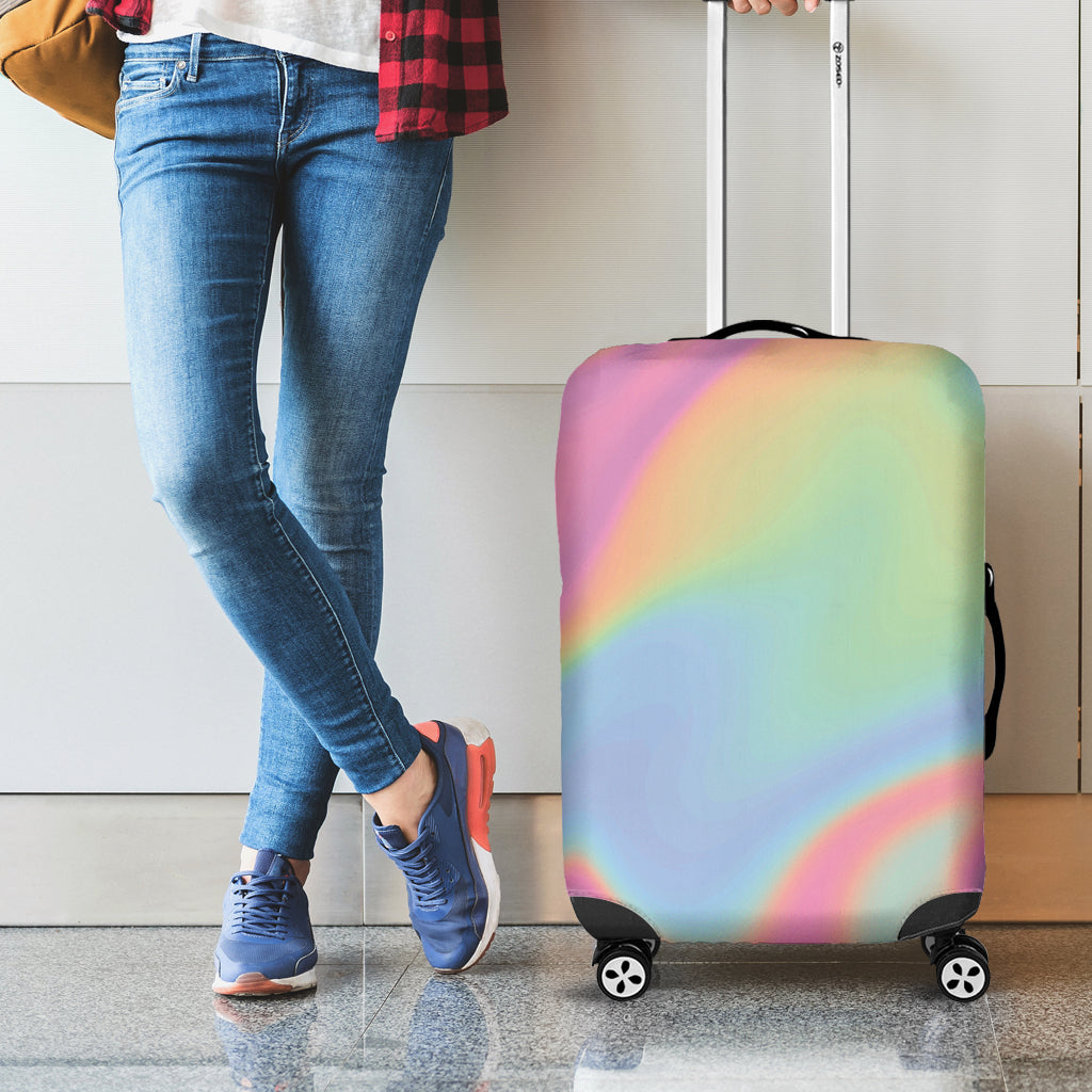 Pastel Holographic Print Luggage Cover