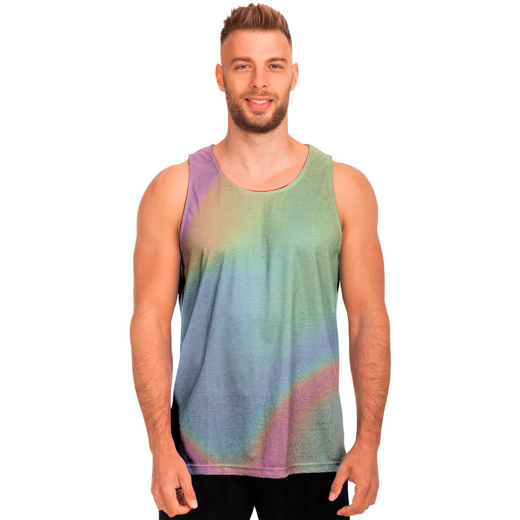 Pastel Holographic Print Men's Tank Top