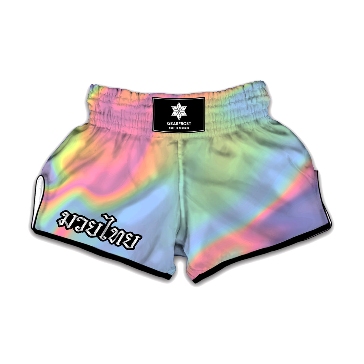 Pastel Holographic Print Muay Thai Boxing Shorts