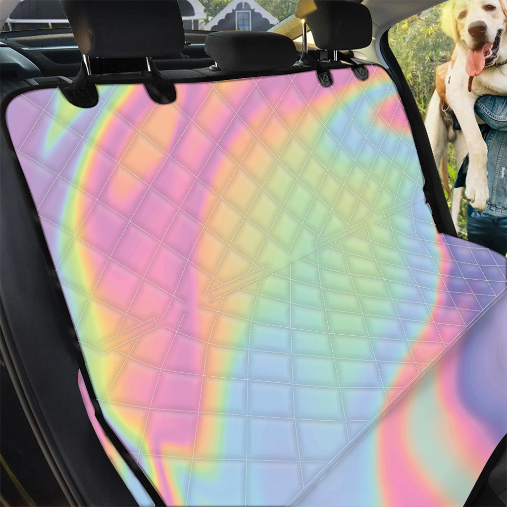 Pastel Holographic Print Pet Car Back Seat Cover