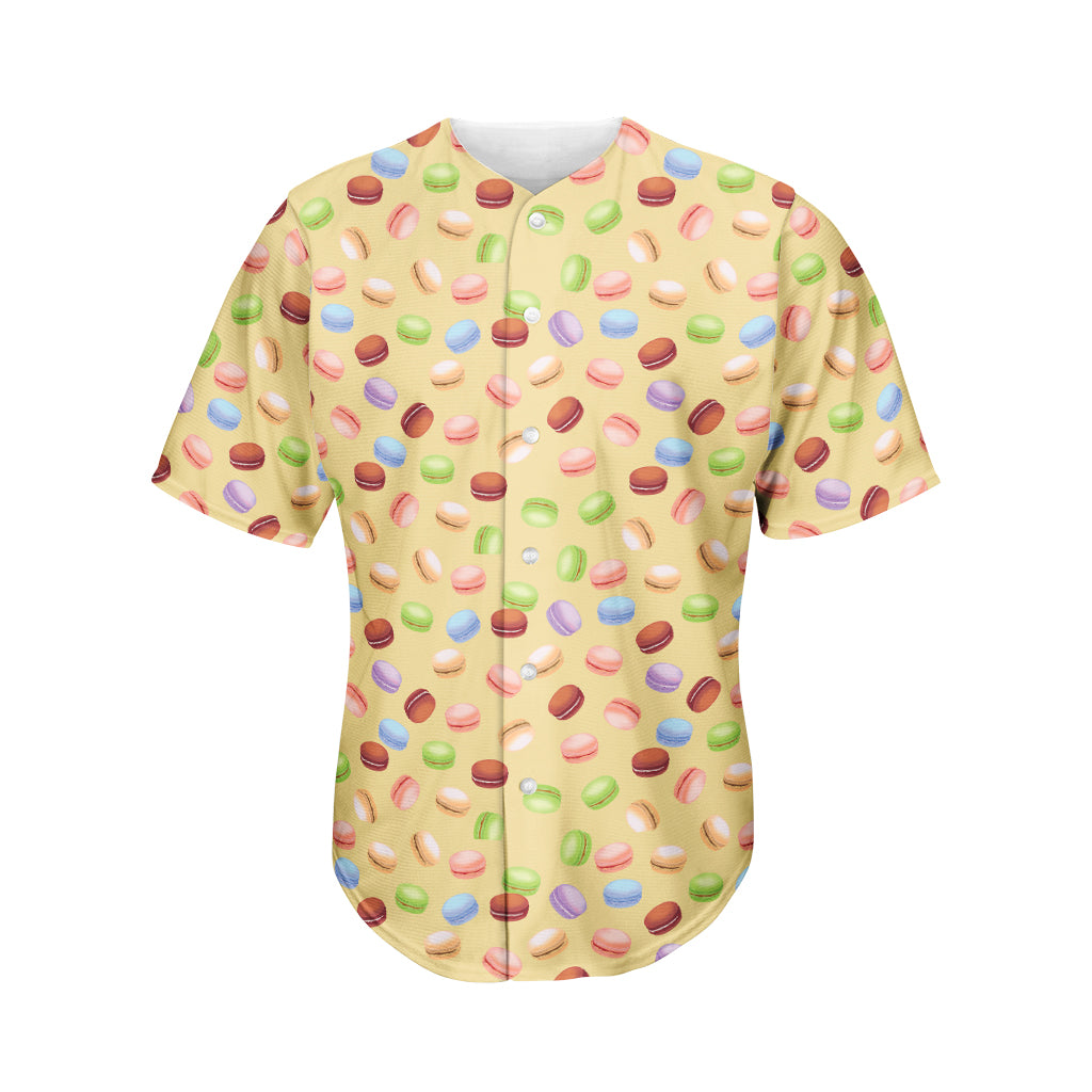 Pastel Macaron Pattern Print Men's Baseball Jersey