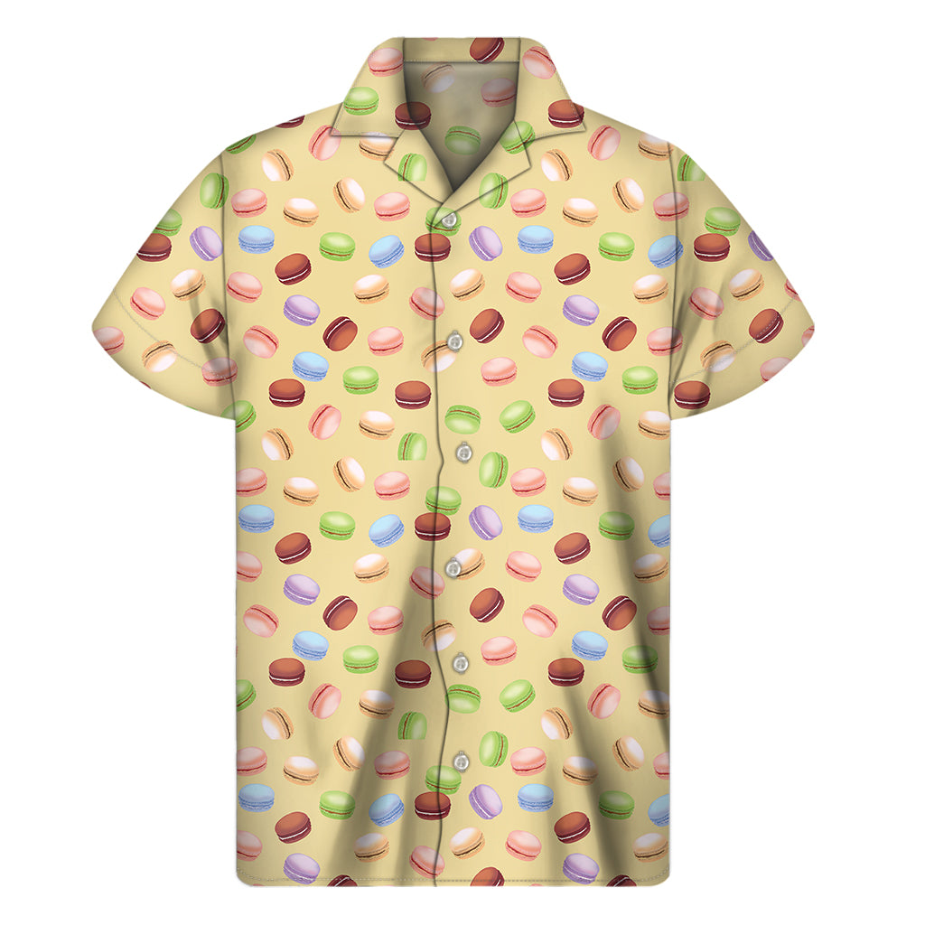 Pastel Macaron Pattern Print Men's Short Sleeve Shirt