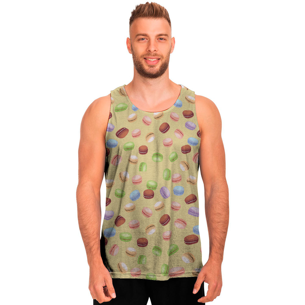 Pastel Macaron Pattern Print Men's Tank Top