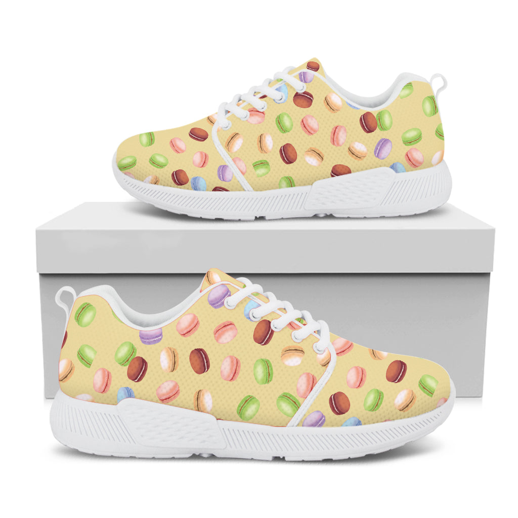 Pastel Macaron Pattern Print White Athletic Shoes