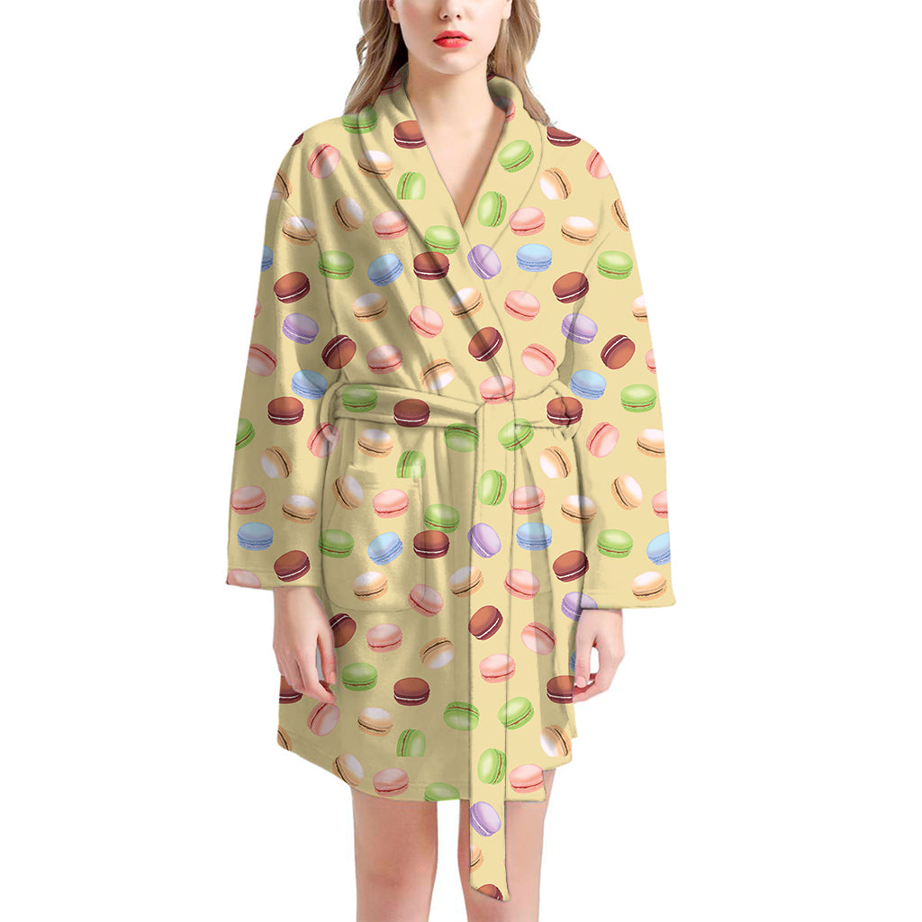 Pastel Macaron Pattern Print Women's Bathrobe