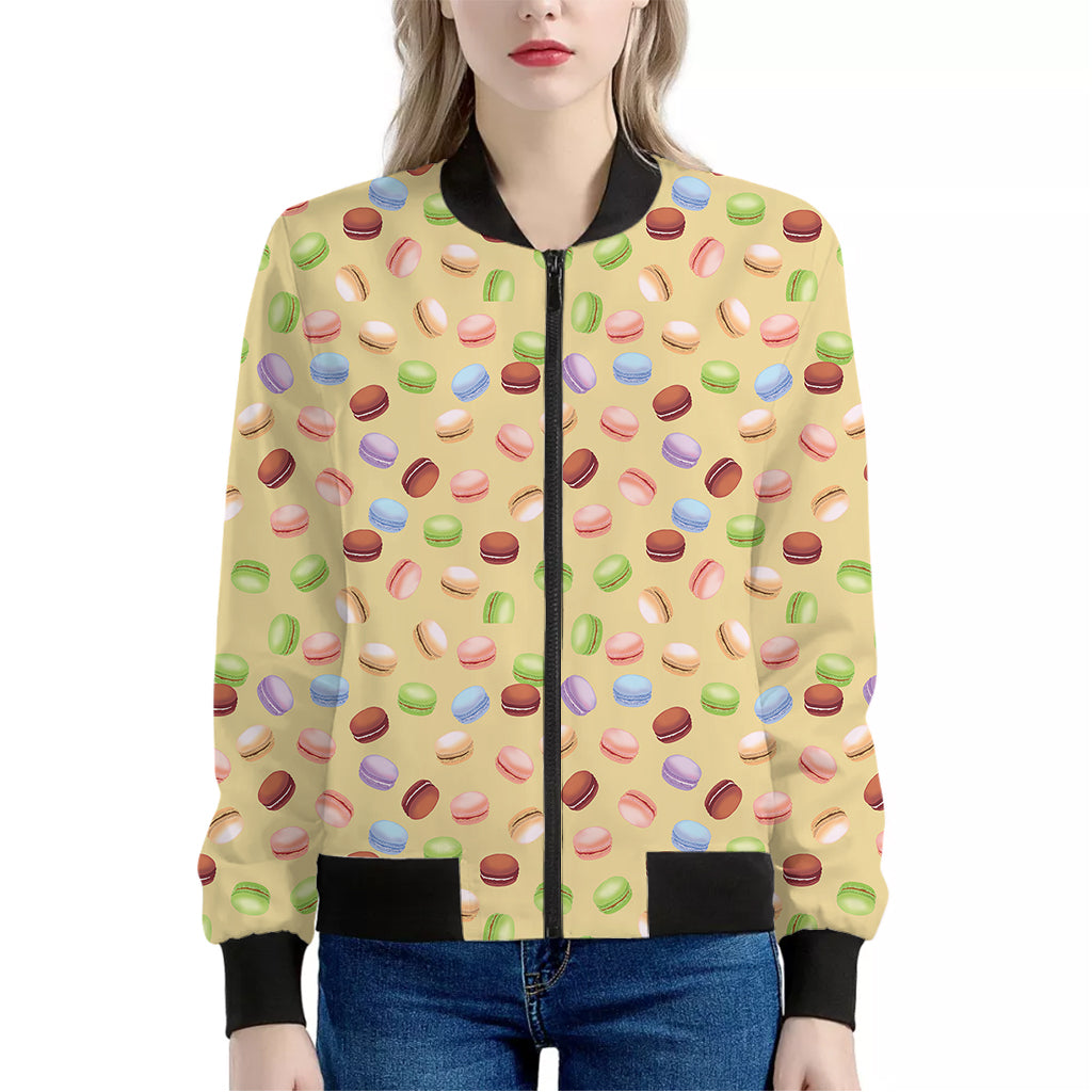 Pastel Macaron Pattern Print Women's Bomber Jacket