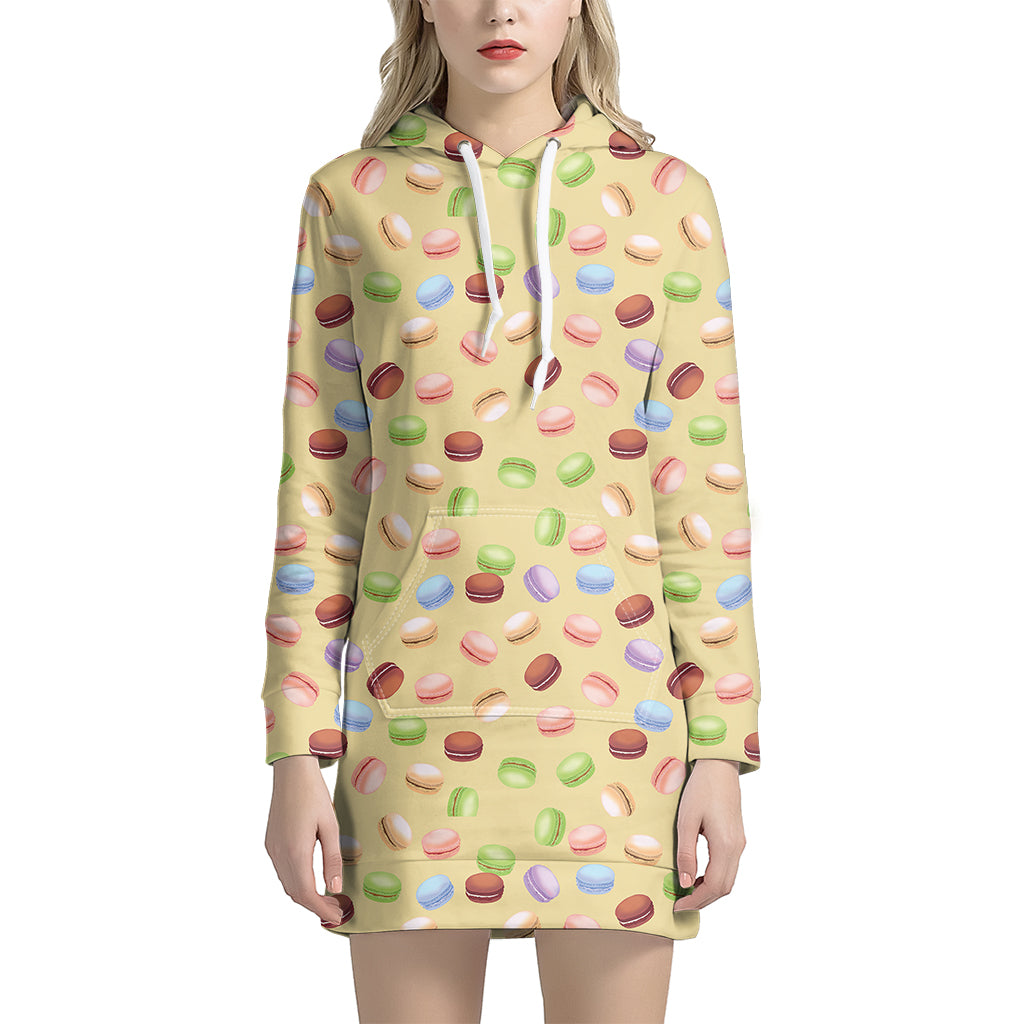 Pastel Macaron Pattern Print Women's Pullover Hoodie Dress