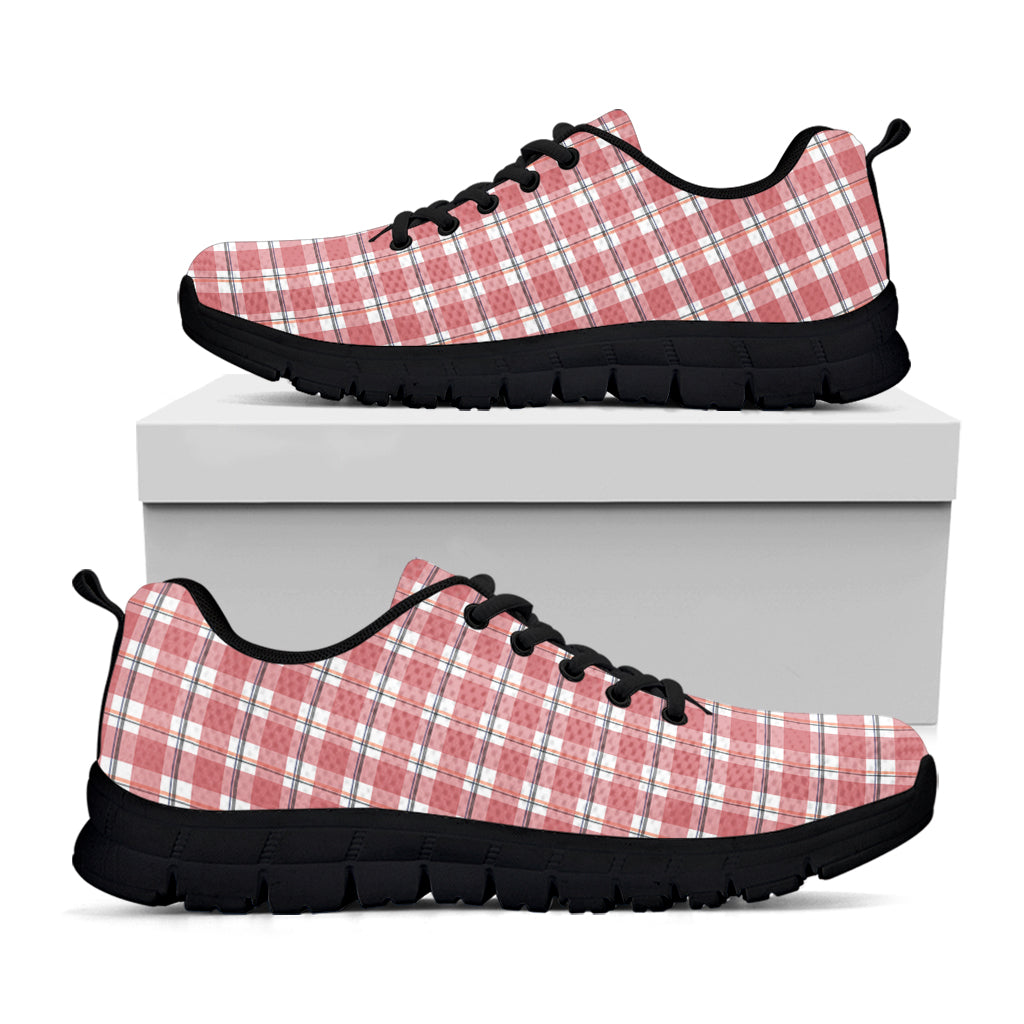 Pastel Madras Pattern Print Black Sneakers