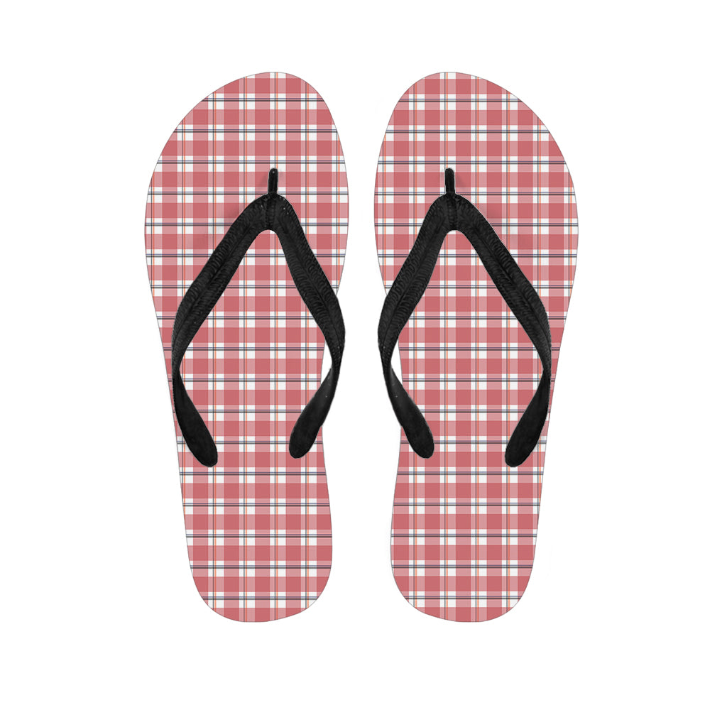 Pastel Madras Pattern Print Flip Flops