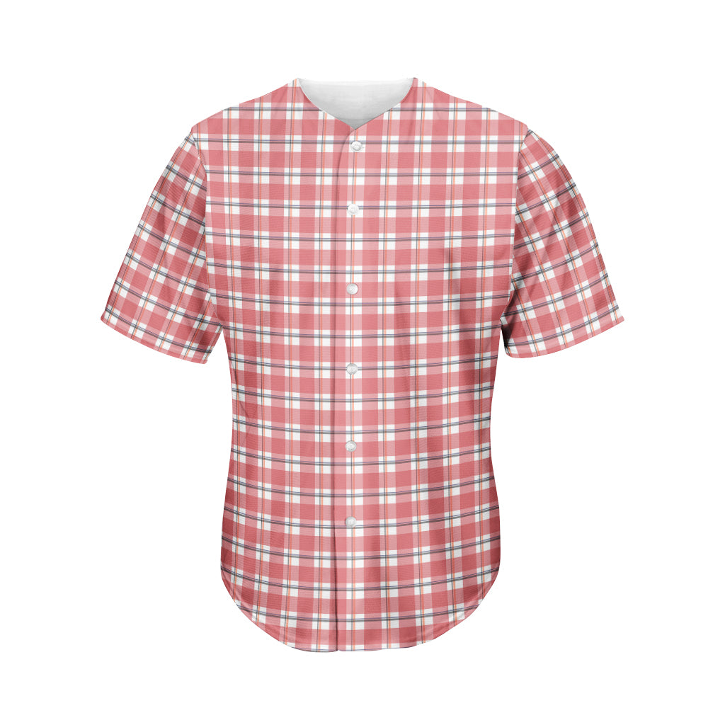 Pastel Madras Pattern Print Men's Baseball Jersey