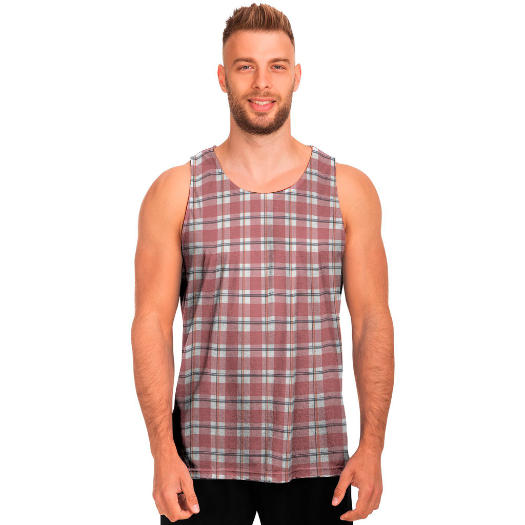 Pastel Madras Pattern Print Men's Tank Top