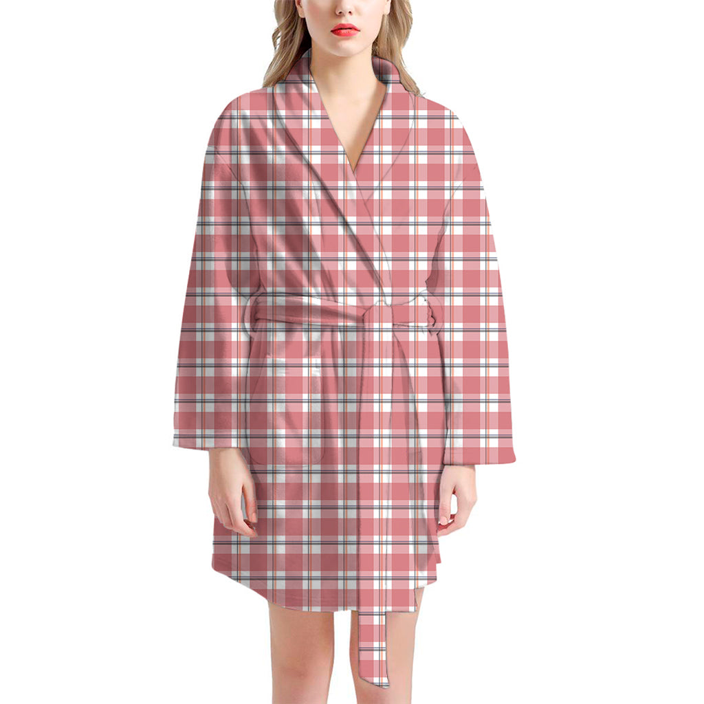 Pastel Madras Pattern Print Women's Bathrobe