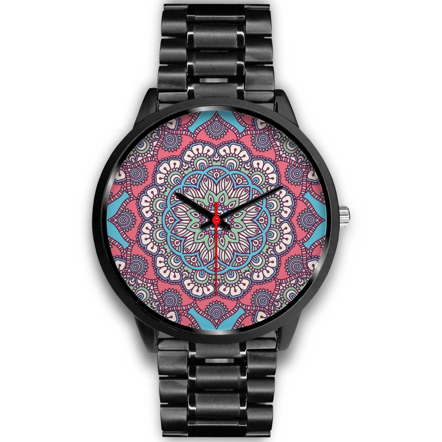 Pastel Mandala Bohemian Pattern Print Black Watch