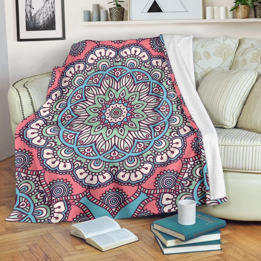 Pastel Mandala Bohemian Pattern Print Blanket