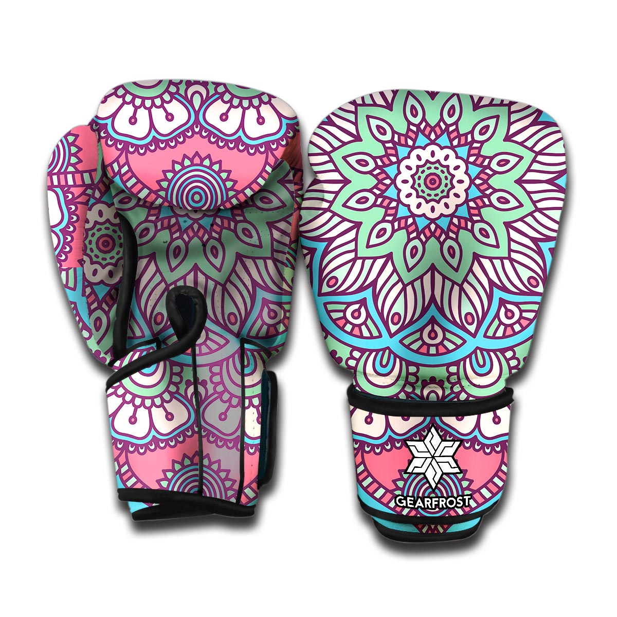 Pastel Mandala Bohemian Pattern Print Boxing Gloves