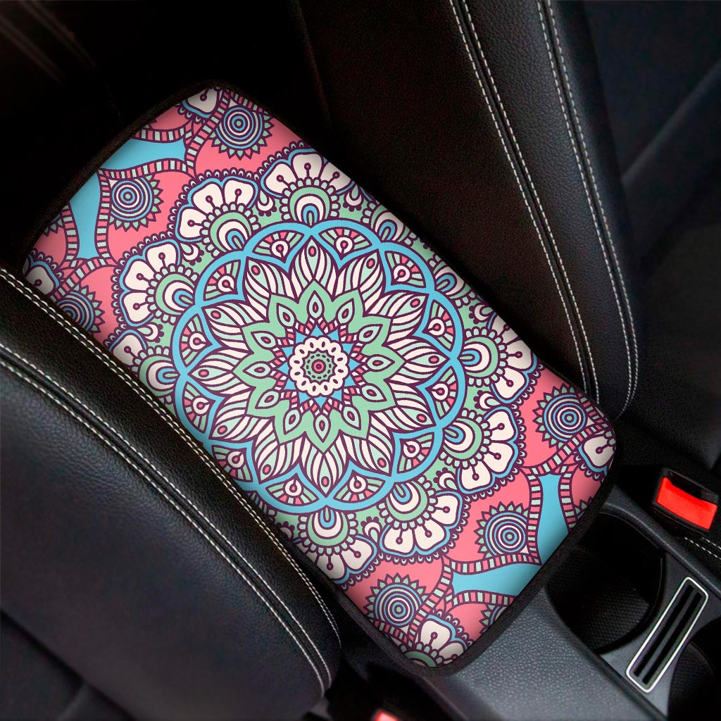 Pastel Mandala Bohemian Pattern Print Car Center Console Cover