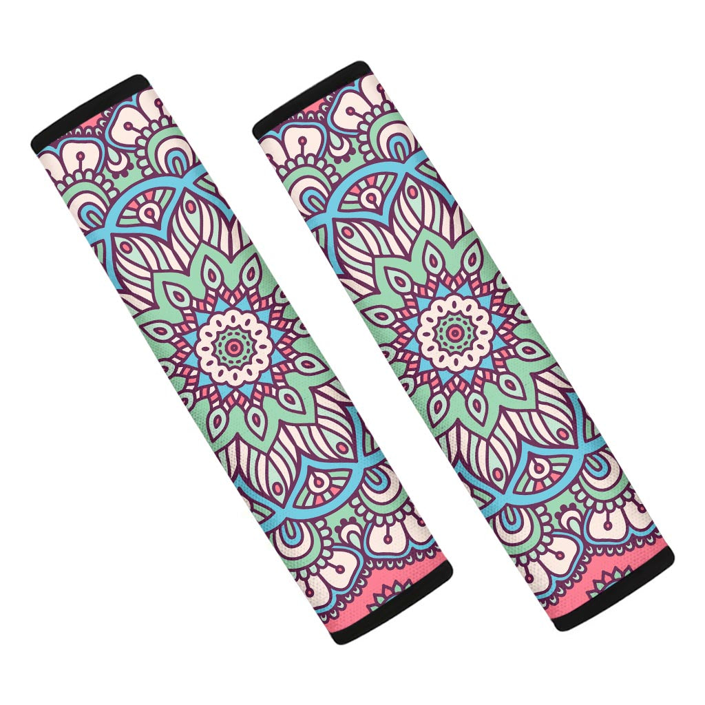 Pastel Mandala Bohemian Pattern Print Car Seat Belt Covers