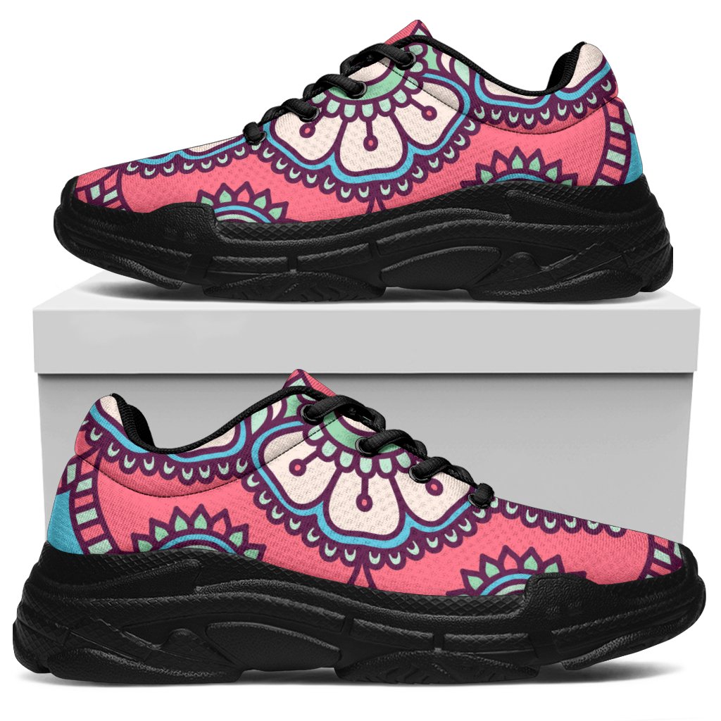 Pastel Mandala Bohemian Pattern Print Chunky Sneakers