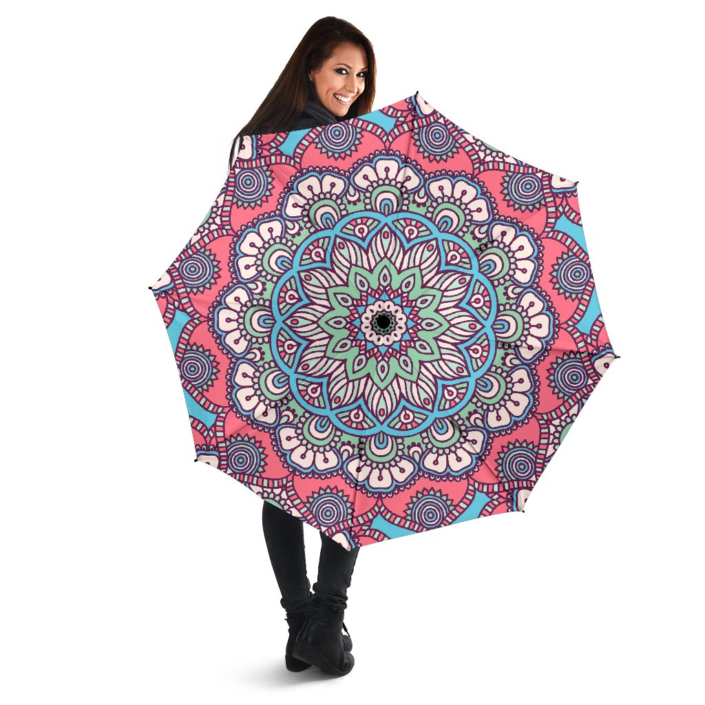 Pastel Mandala Bohemian Pattern Print Foldable Umbrella