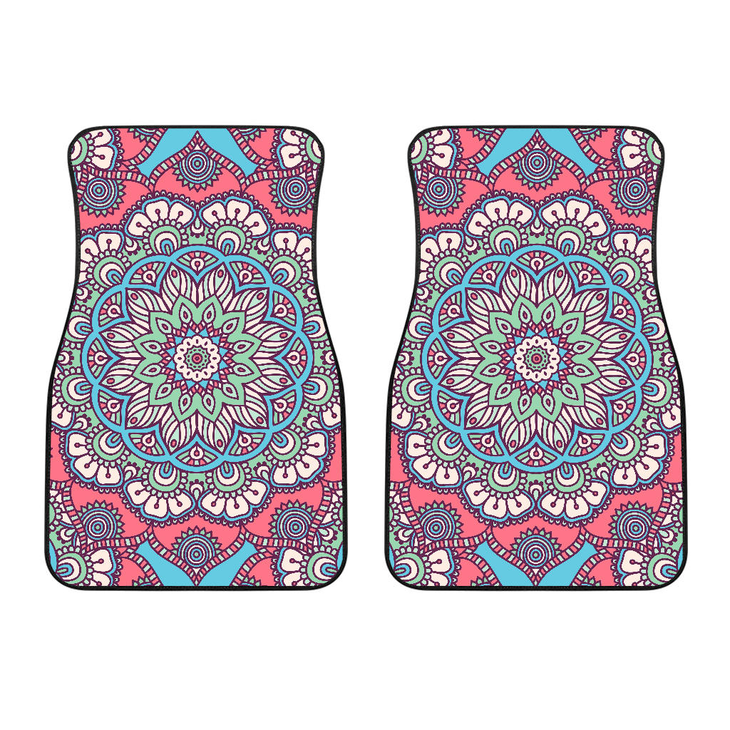 Pastel Mandala Bohemian Pattern Print Front Car Floor Mats