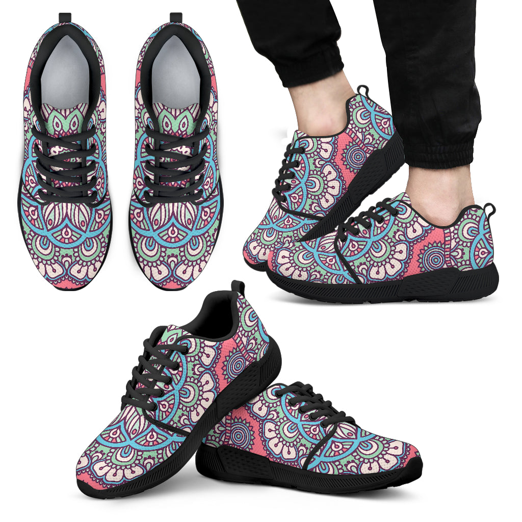 Pastel Mandala Bohemian Pattern Print Men's Athletic Shoes