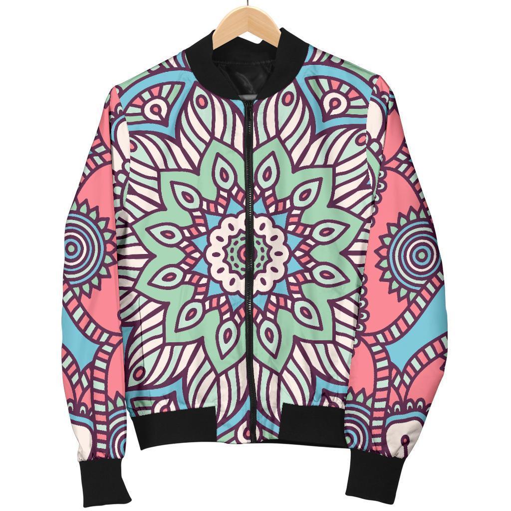 Pastel Mandala Bohemian Pattern Print Men's Bomber Jacket