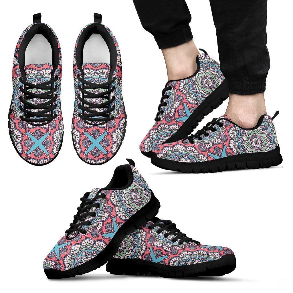 Pastel Mandala Bohemian Pattern Print Men's Sneakers