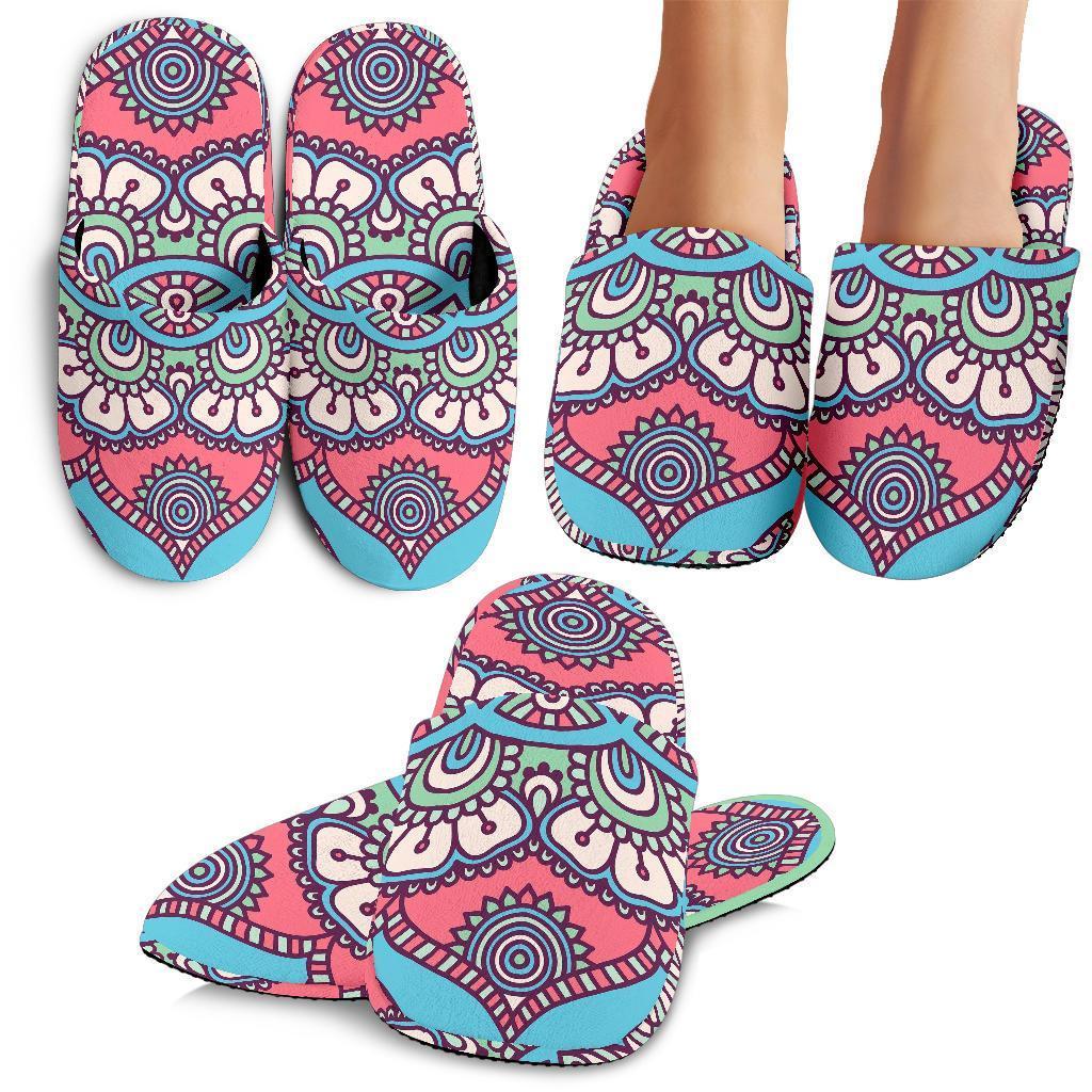 Pastel Mandala Bohemian Pattern Print Slippers