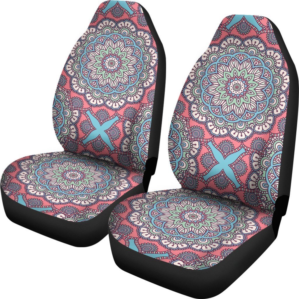 Pastel Mandala Bohemian Pattern Print Universal Fit Car Seat Covers