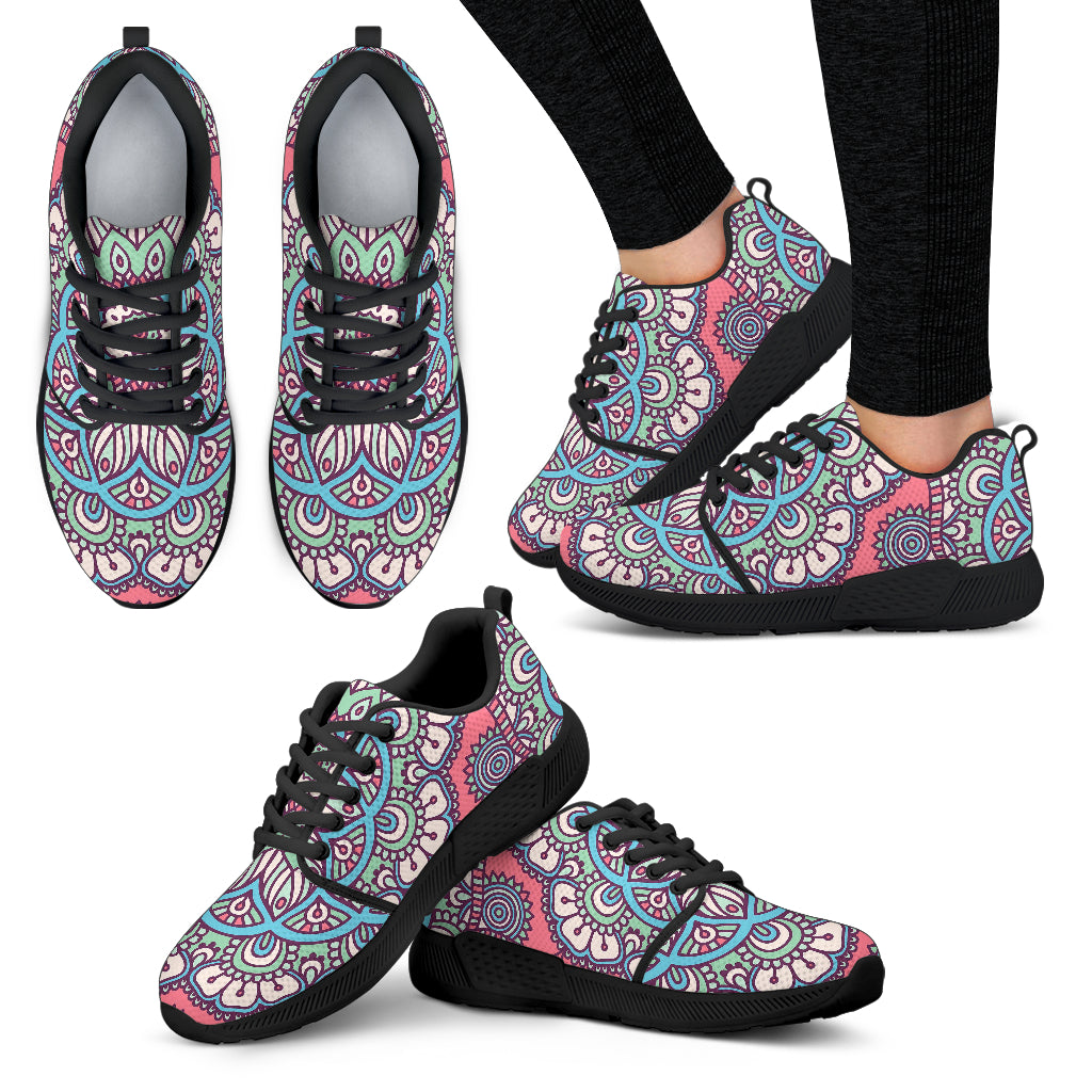 Pastel Mandala Bohemian Pattern Print Women's Athletic Shoes