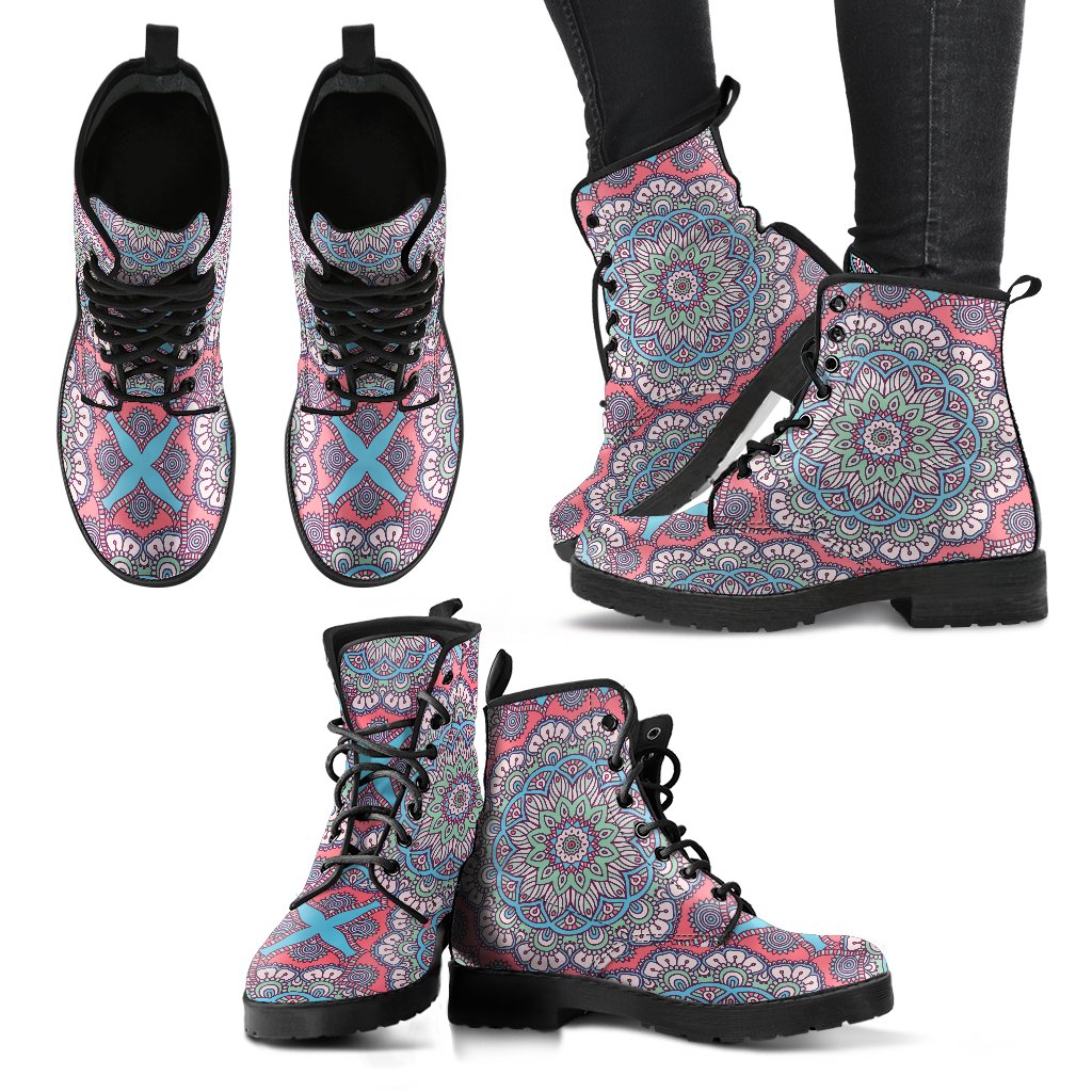 Pastel Mandala Bohemian Pattern Print Women's Boots